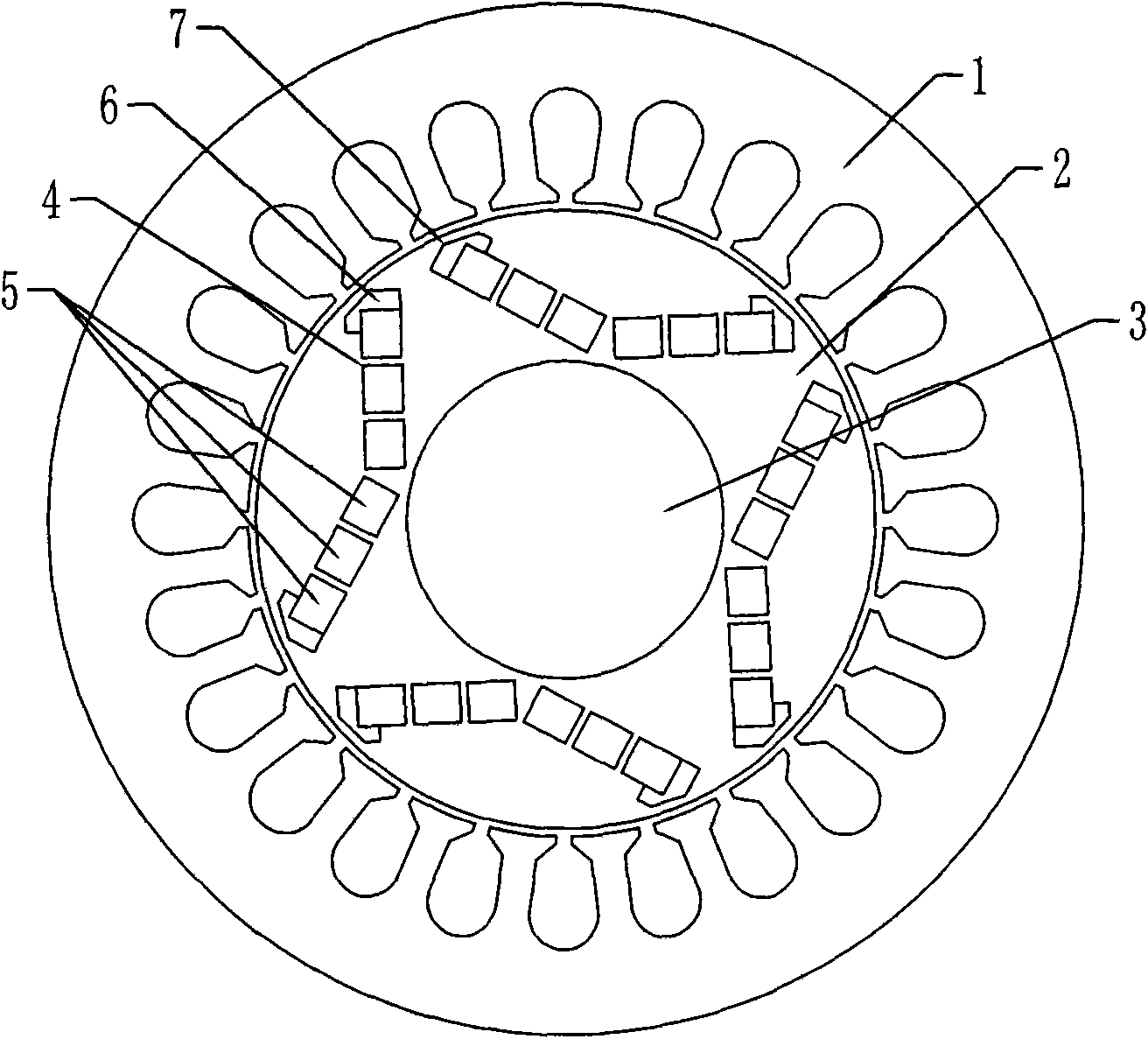 Large-powder low-torque pulsation permanent magnet synchronous motor for electro-spindle