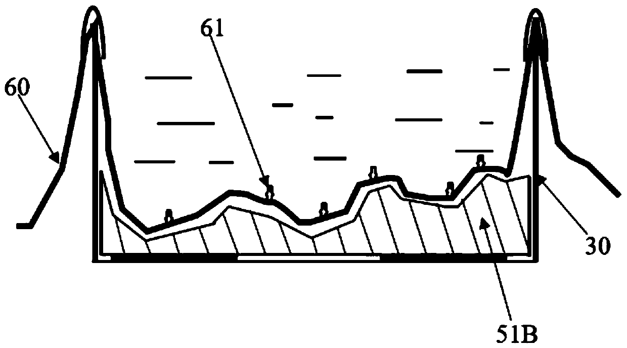 Trough experiment device for simulating deepwater turbidite water channel sedimentary characteristics under salt structure control