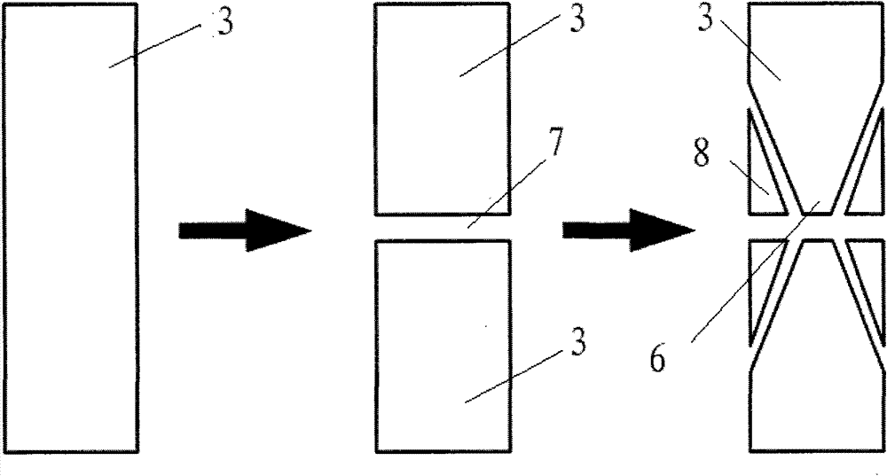 Nanoscale electrode processing method based on AFM (atomic force microscopy)