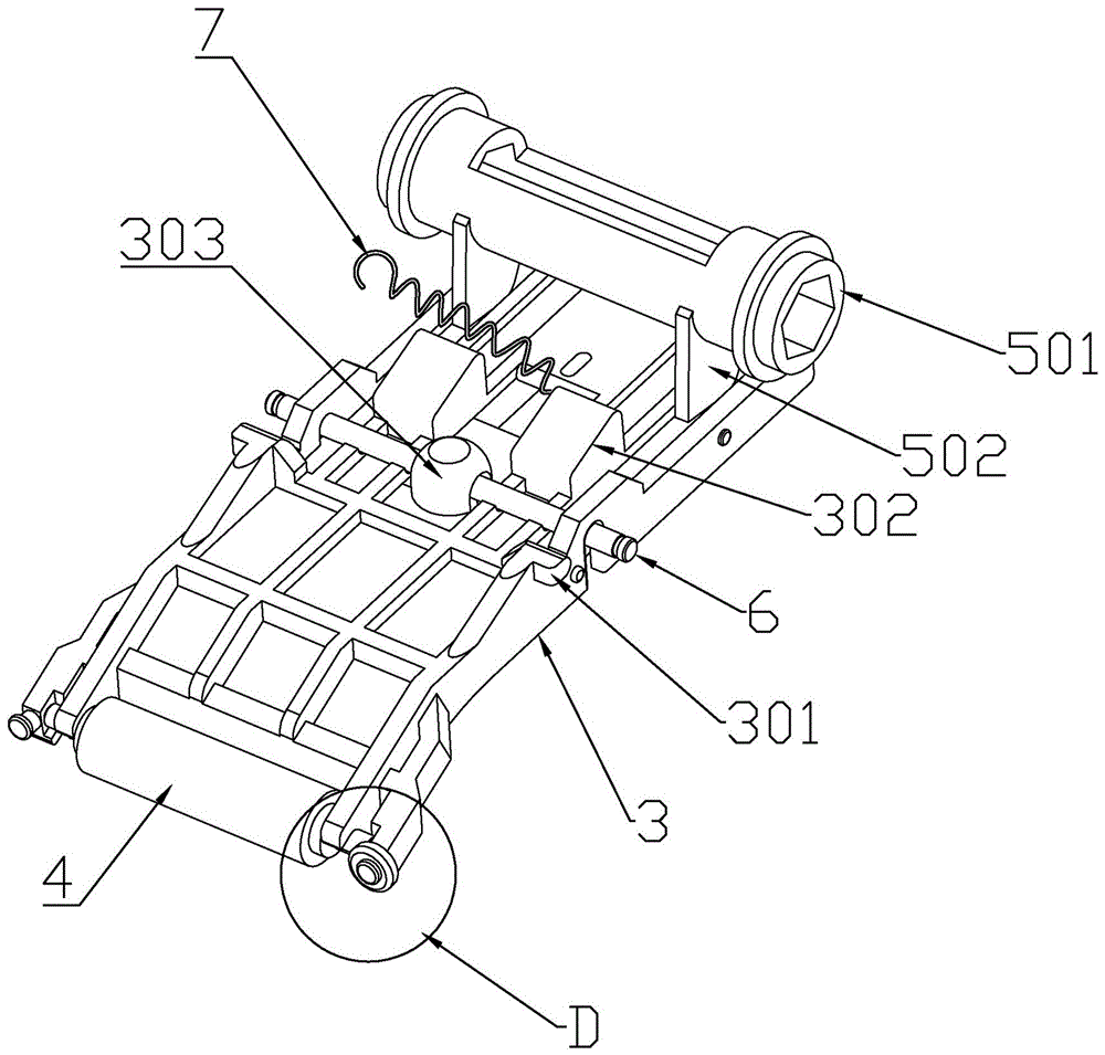 Horizontal type paper pressing operation mechanism of indoor printer