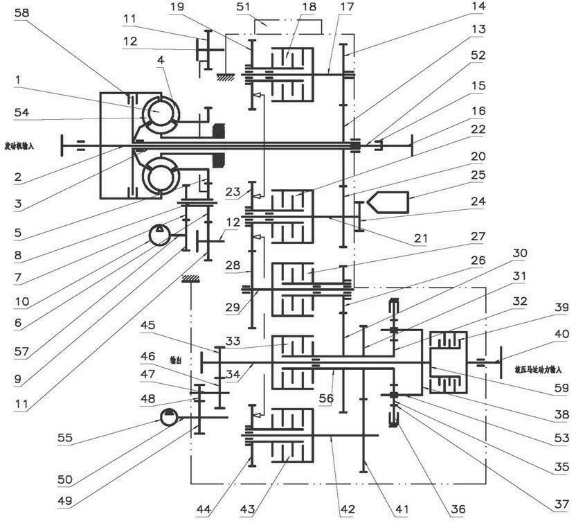 Multi-gear hydrodynamic transmission applicable to various working conditions