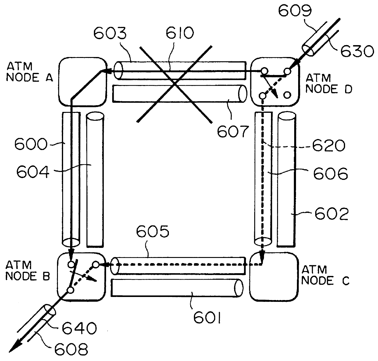 ATM virtual path switching node