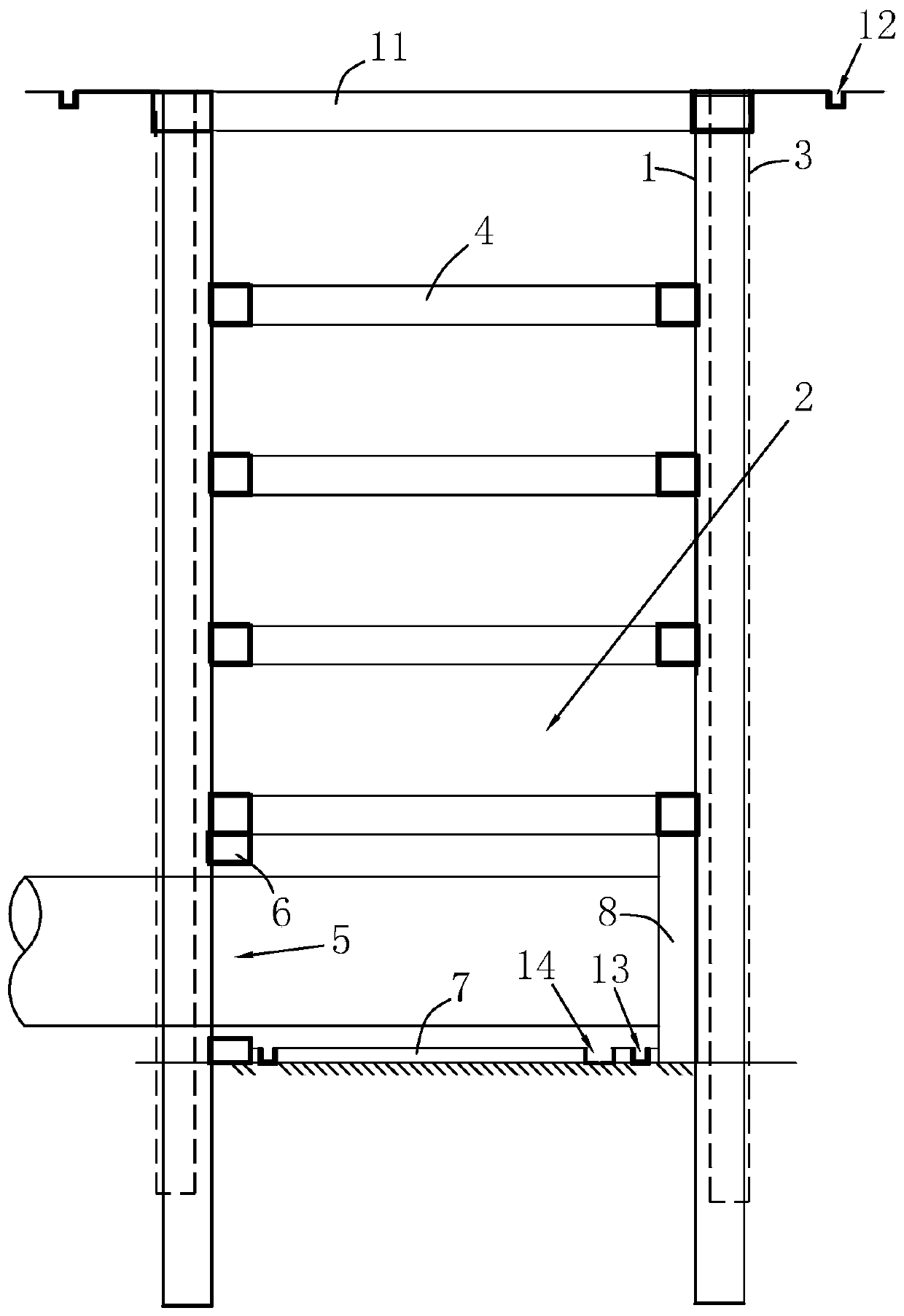 Top pipe work pit supporting method