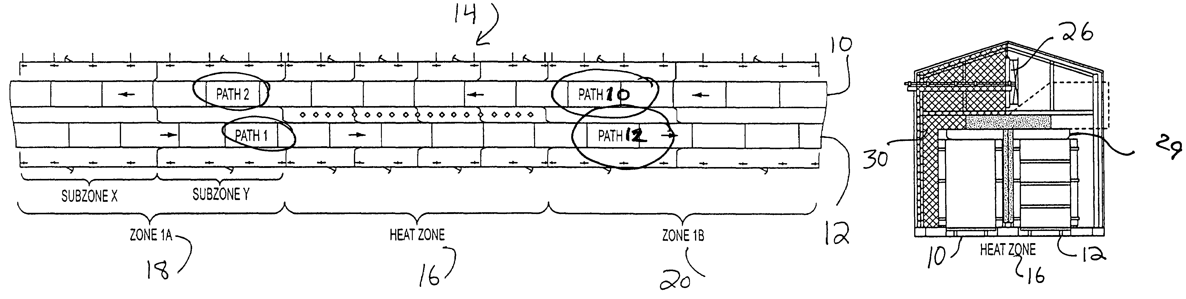 Dual path kiln