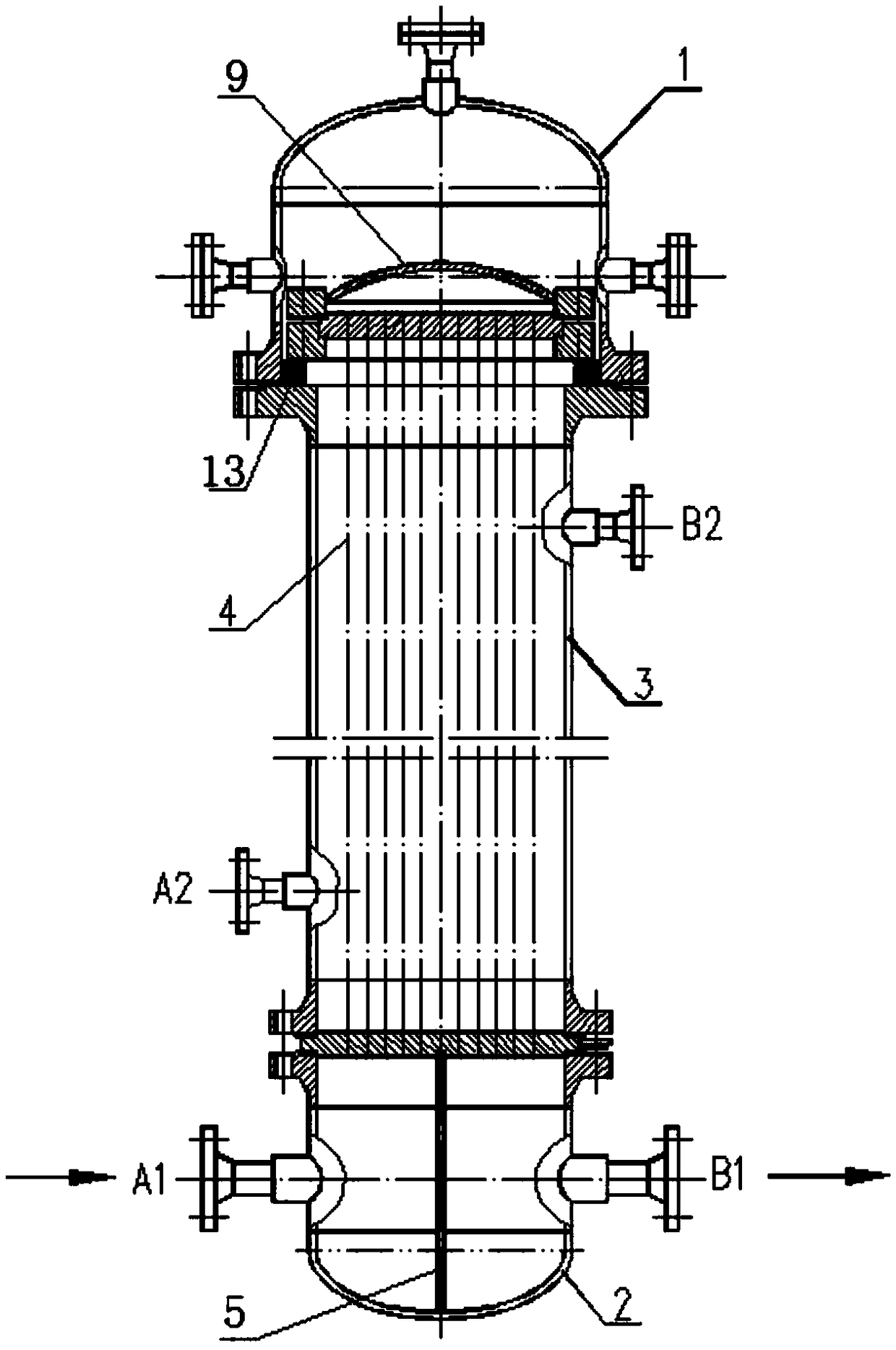 Efficient double-travel heat exchanger