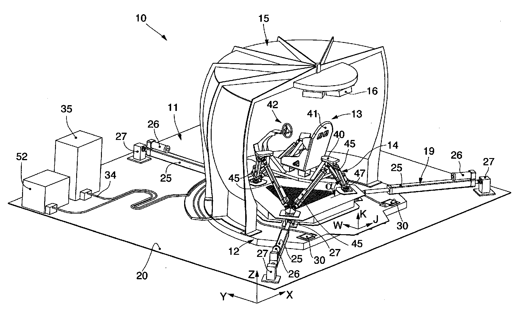 Apparatus to simulate driving a land vehicle