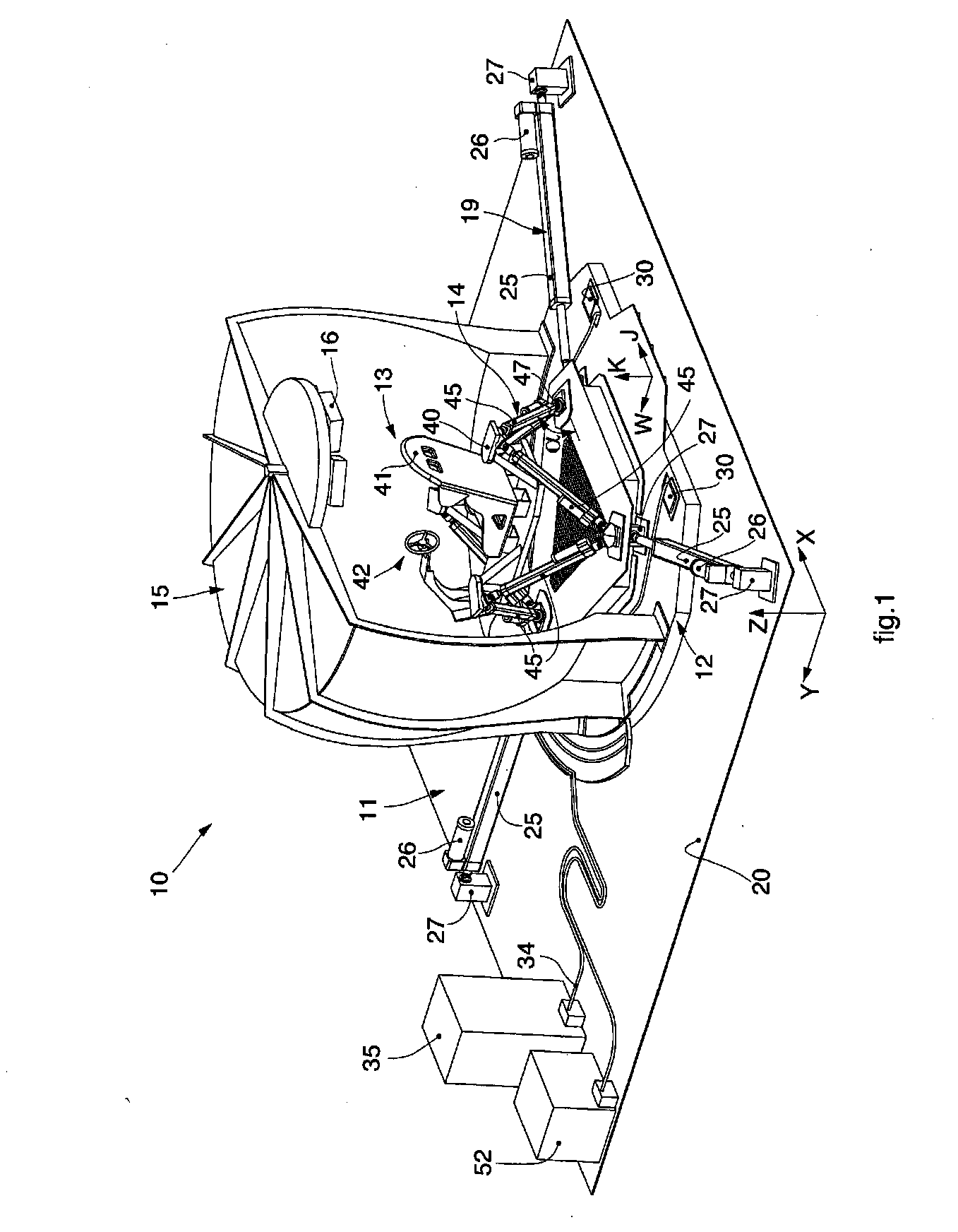 Apparatus to simulate driving a land vehicle