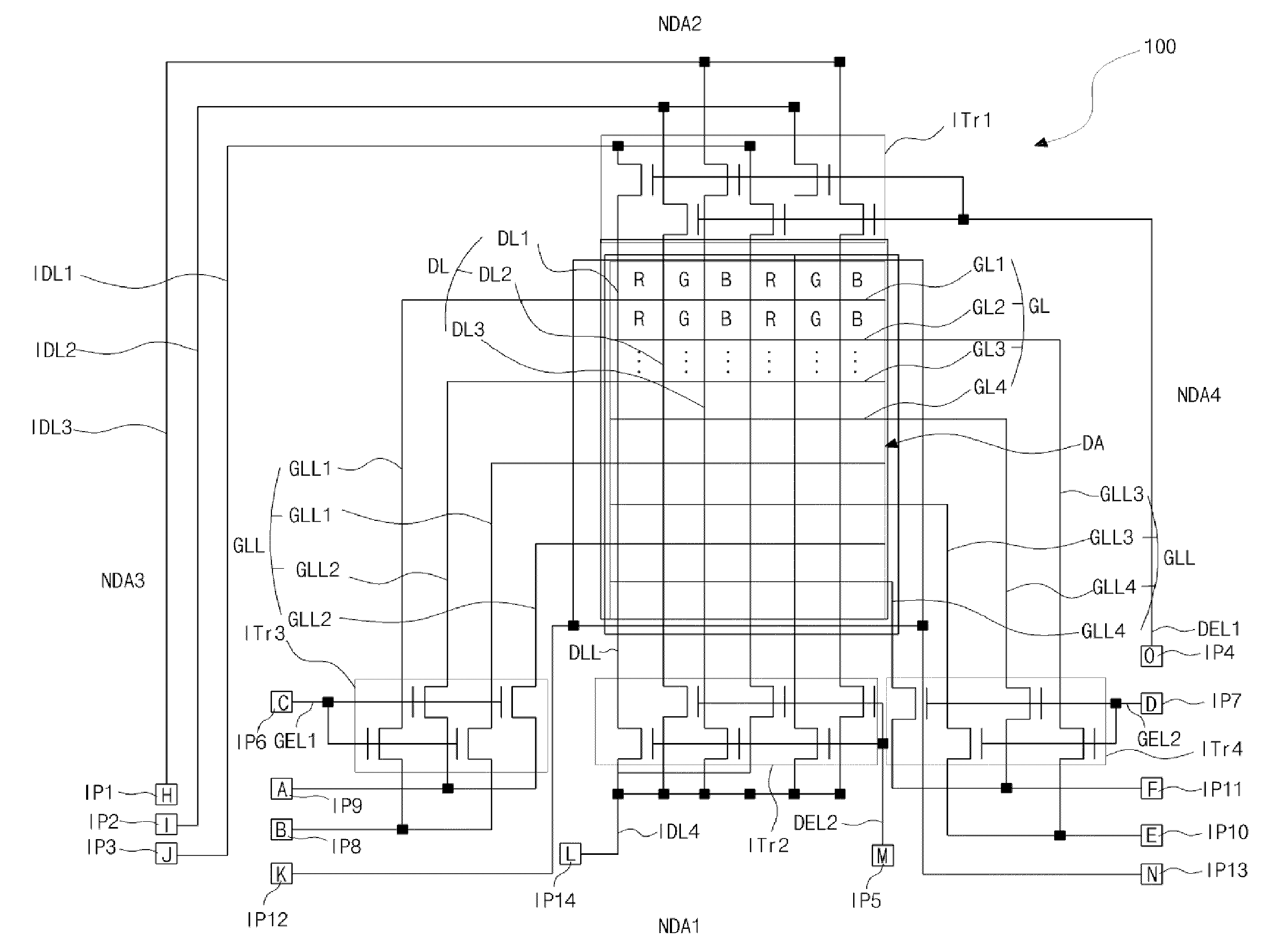 Chip on glass type LCD device and inspecting method of the same