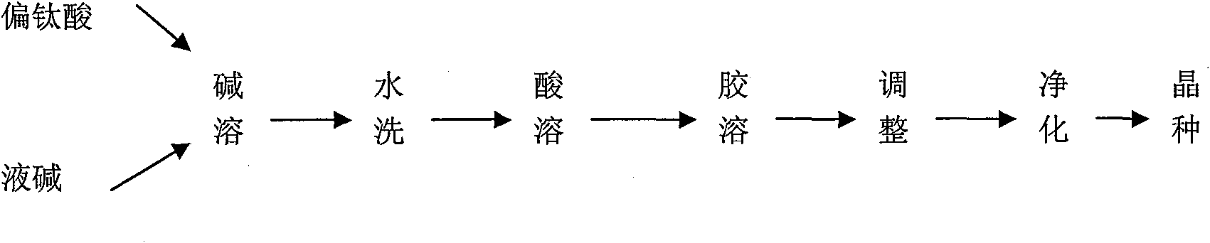 Preparation of white titanium pigment double action crystal seed from metatitanic acid