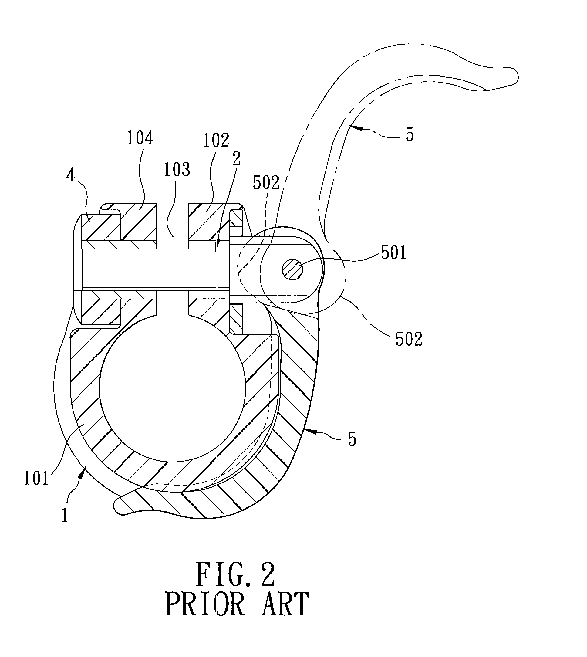 Clamping device for a telescopic rod