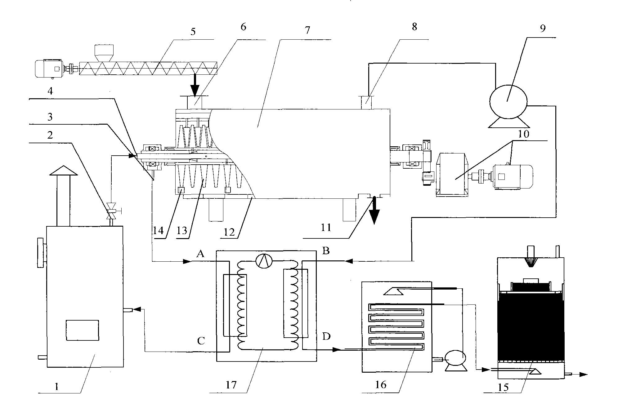 Latent heat recoverable multi-phase change sludge drying method and device