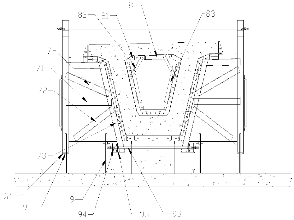 Prefabricated beam fast-dismounting type line production steel template