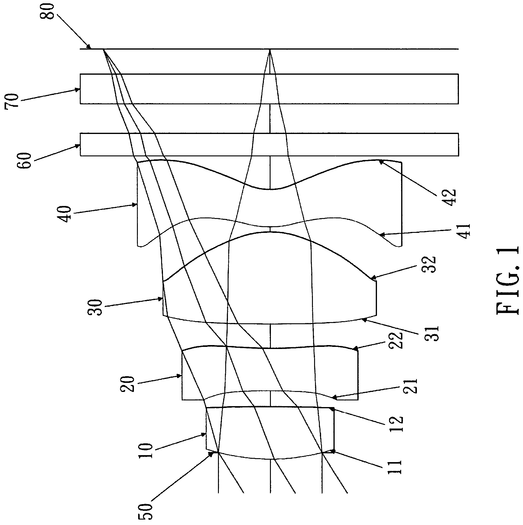 Optical lens system for taking image