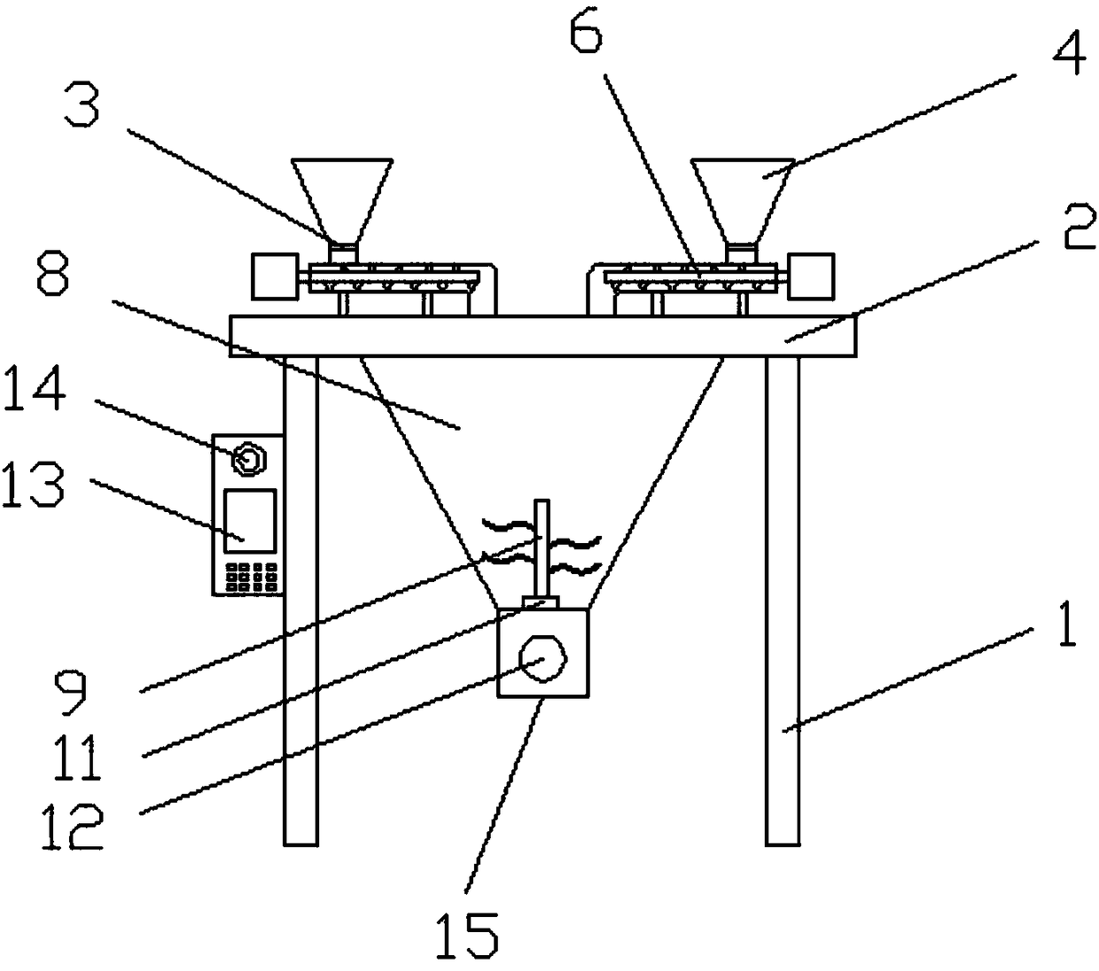 Material blending device for hazel grouse rapid reproduction feed