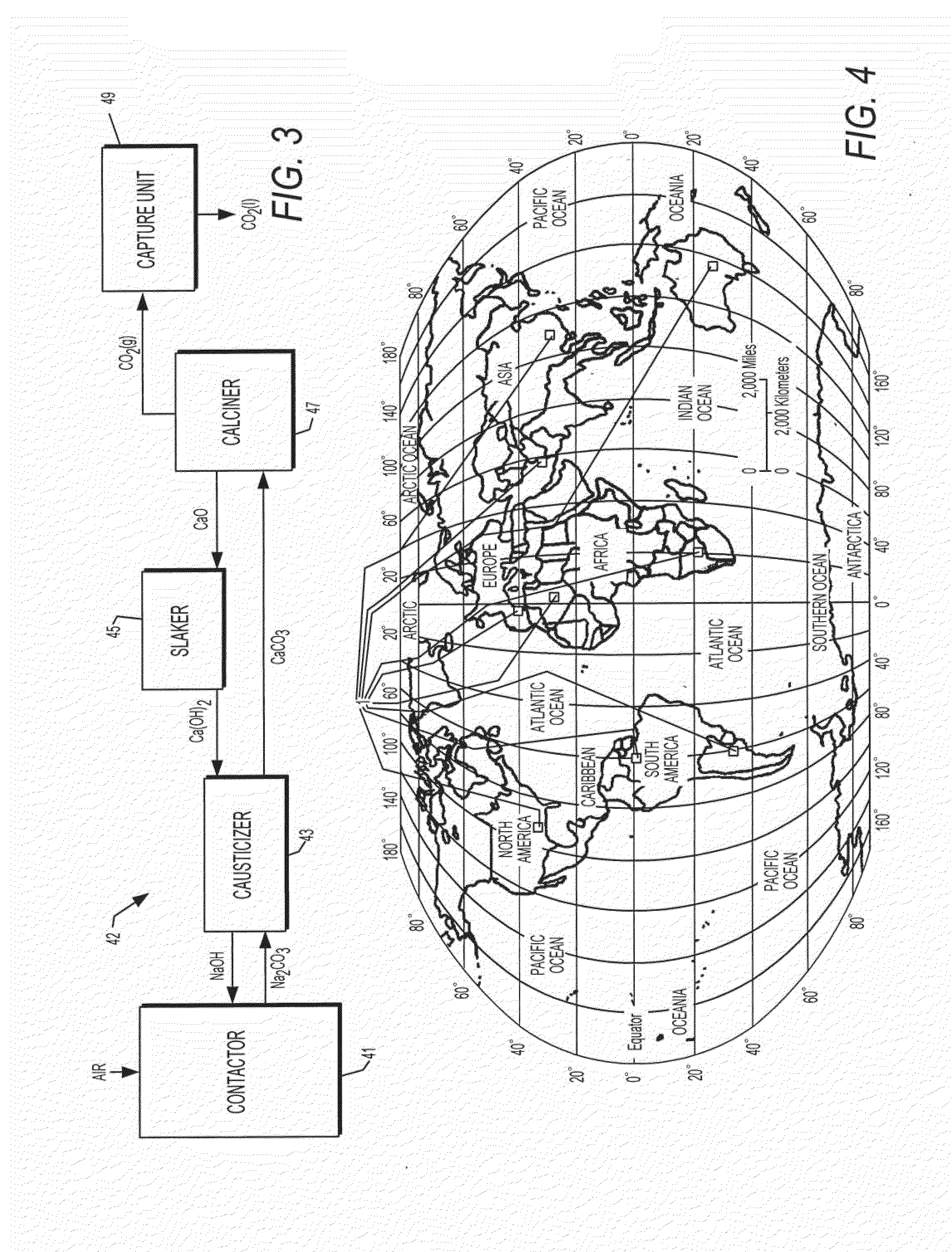 Carbon Dioxide Capture/Regeneration Structures and Techniques