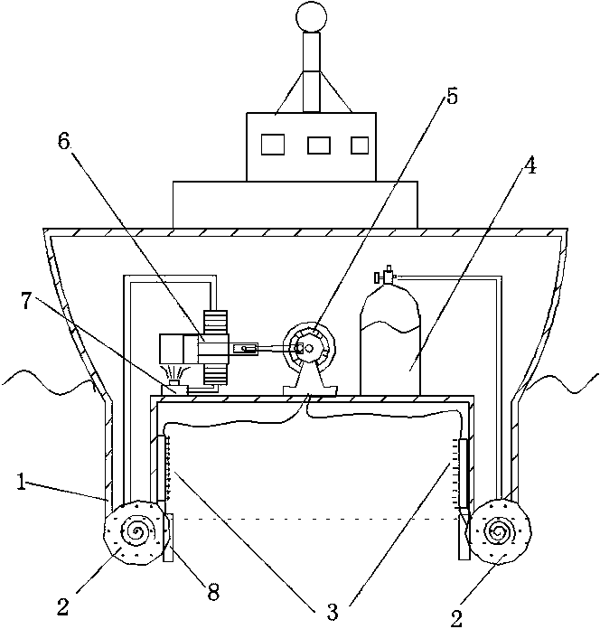 Magnetic fluid propelled ship