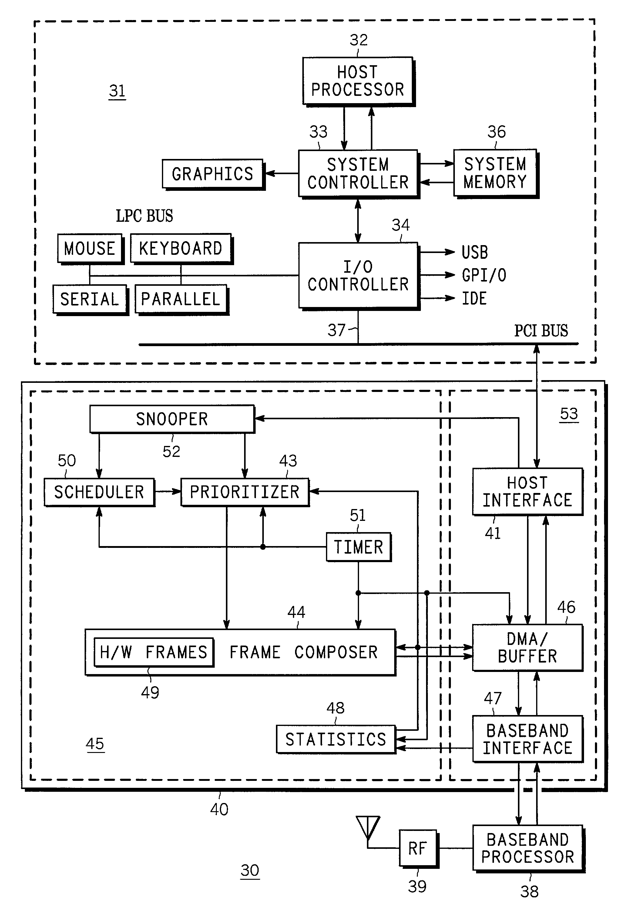 Wireless computer system with latency masking