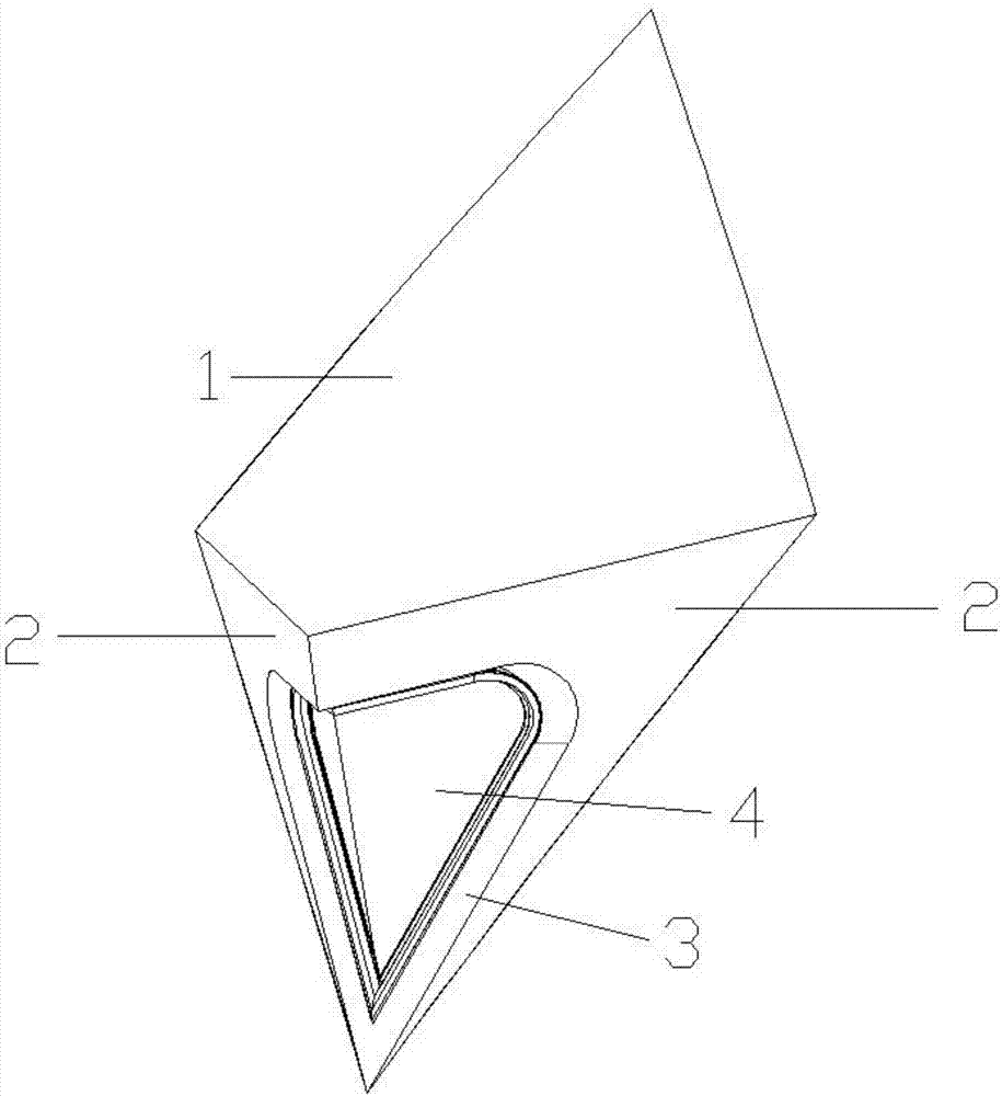 Curved roof protruding window and construction method thereof