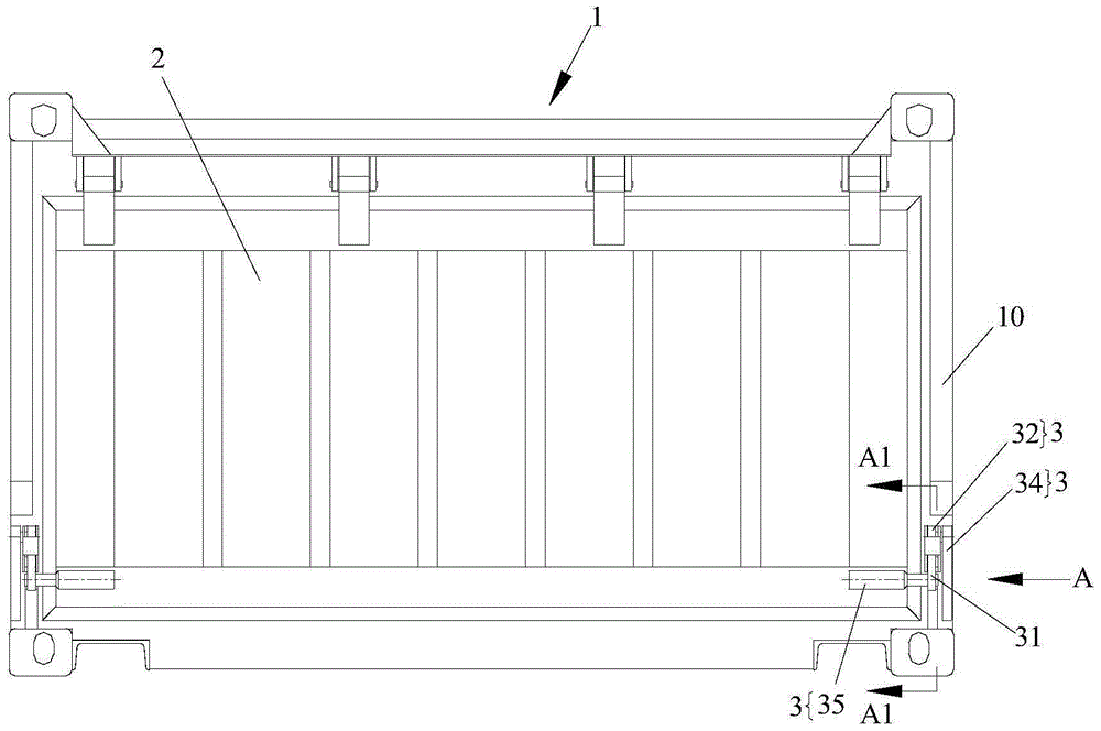 Unlocking device for container, lock structure with unlocking device and container