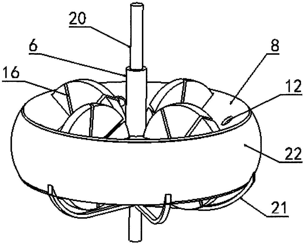 A rotating vane-meshed type volume changing mechanism