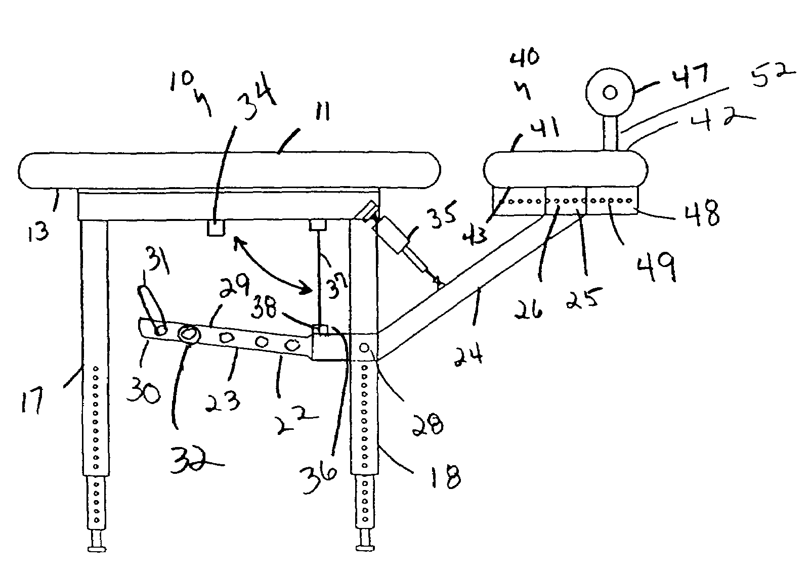 Lower back stretching apparatus