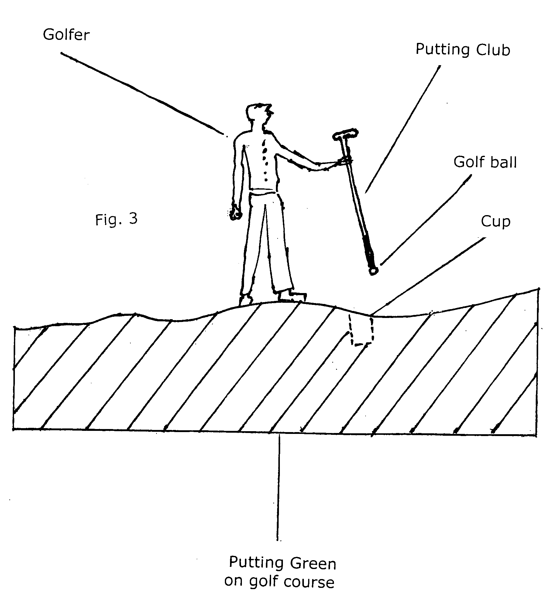 Ball-retrieving golf putter & ball