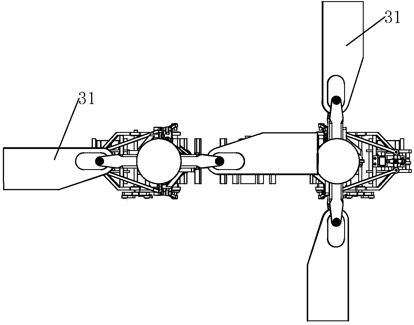 Longitudinally crossed dual-rotor helicopter