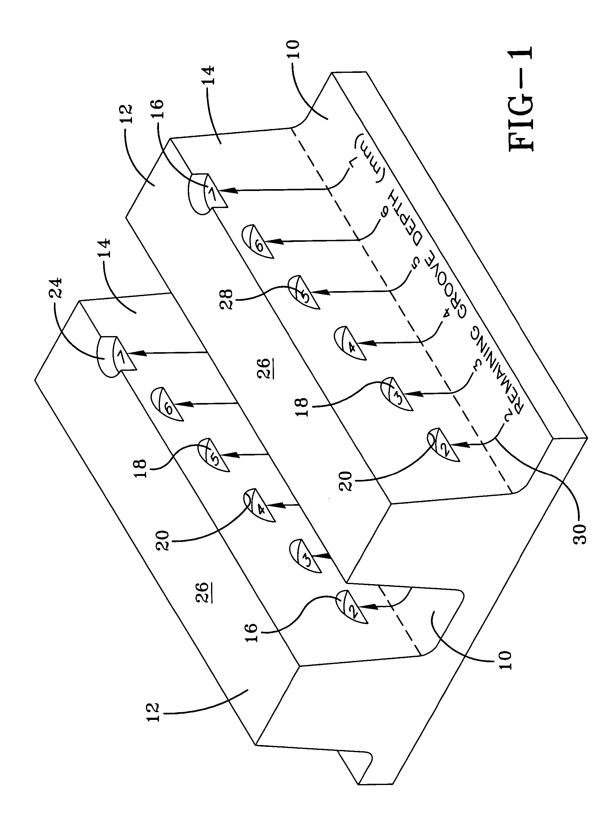 Progressive tire tread wear indicator