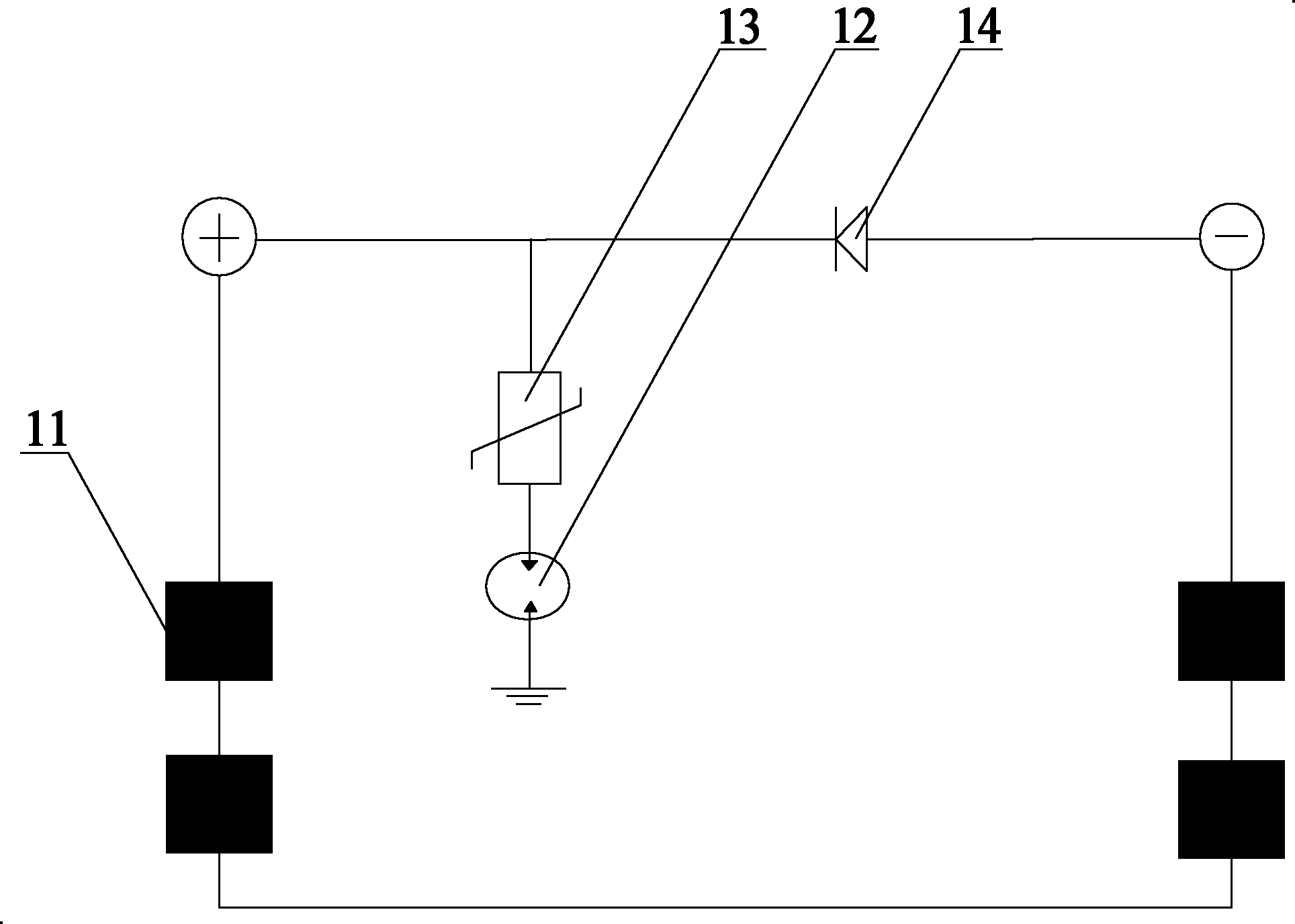 Photovoltaic assembly with lightning-protection device