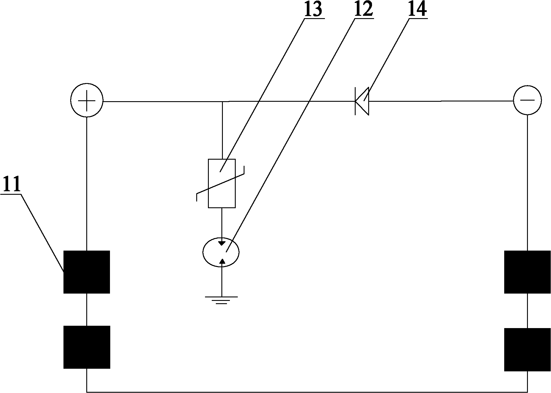 Photovoltaic assembly with lightning-protection device