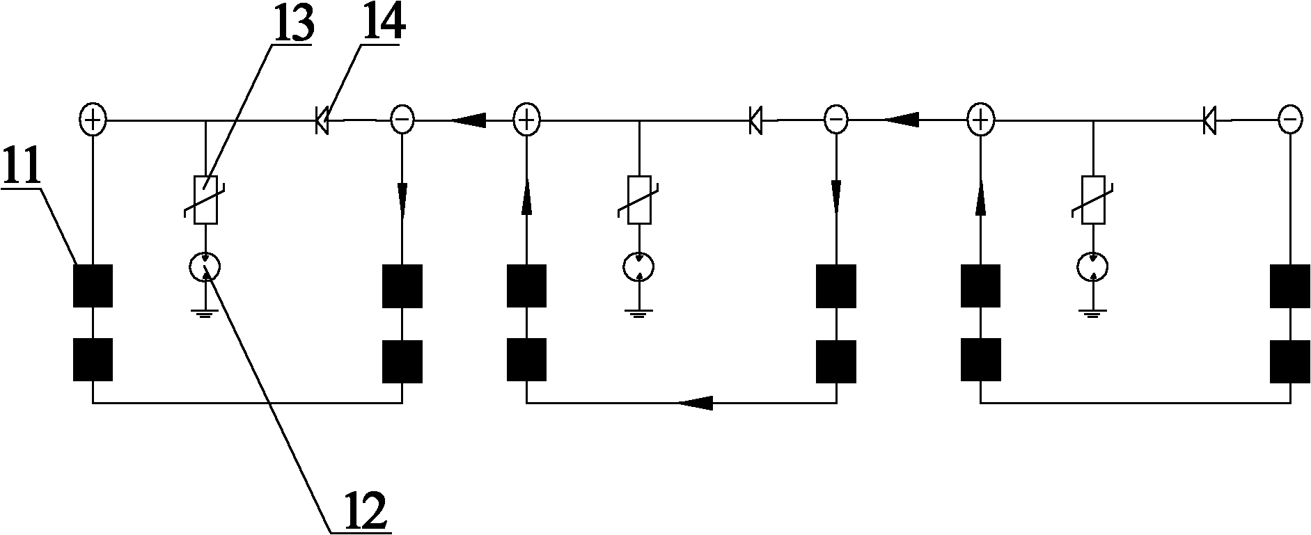 Photovoltaic assembly with lightning-protection device