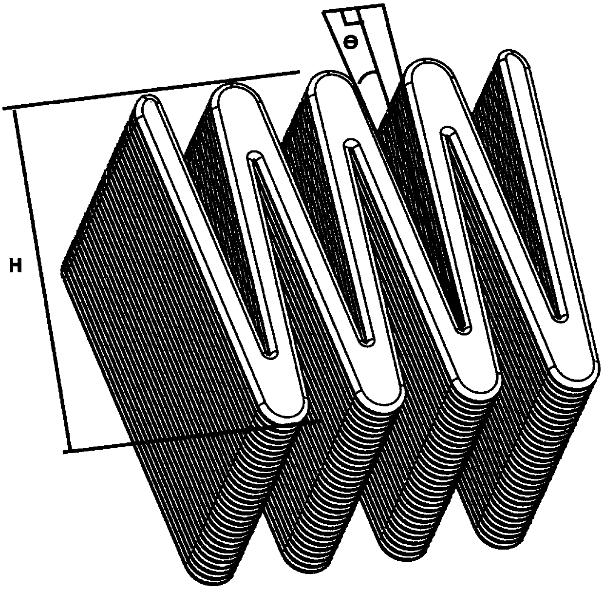 Wavy electromagnetic wave absorbing concrete structure based on 3 D printing