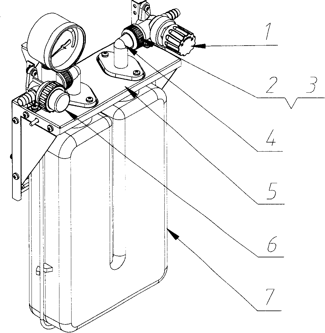 Methane purifier with quickly mutually-changing desulfurized bottle and pressure meter device