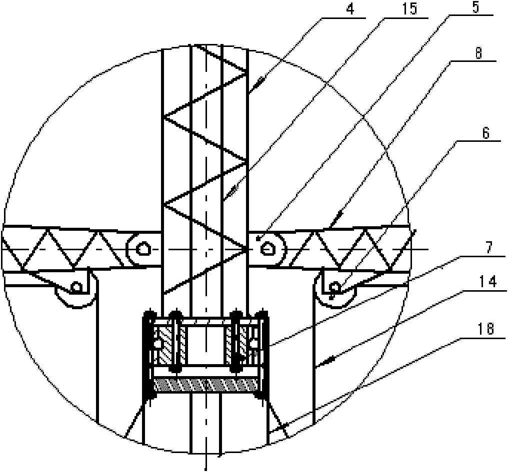 Internal-suspension internal-wire-drawing double-rocker 360-degree rotating pole