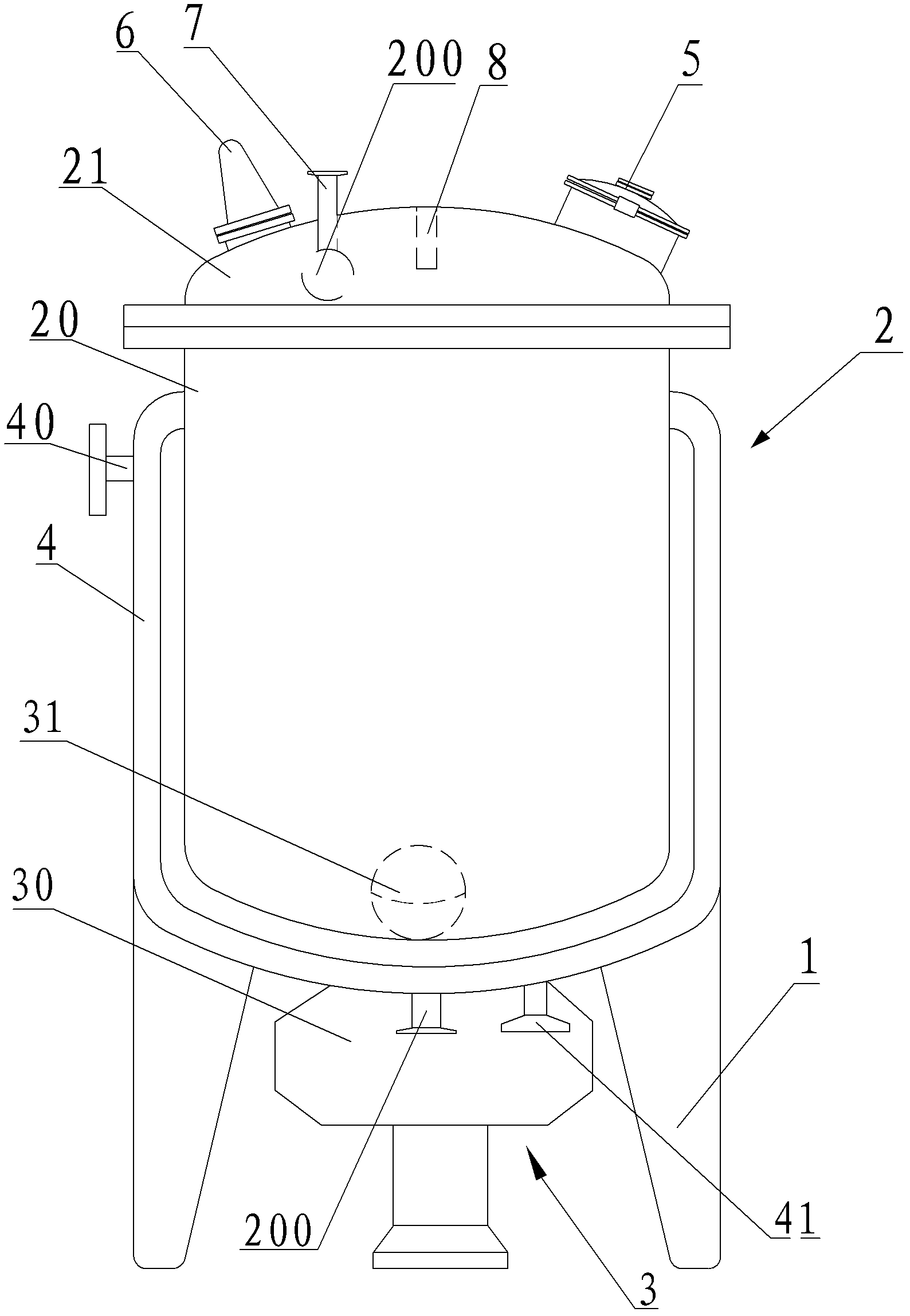 Special reaction kettle for synthesizing vincamine intermediate vinblastine formin