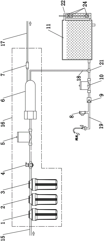 RO (reverse osmosis) water purifier without pressure tank