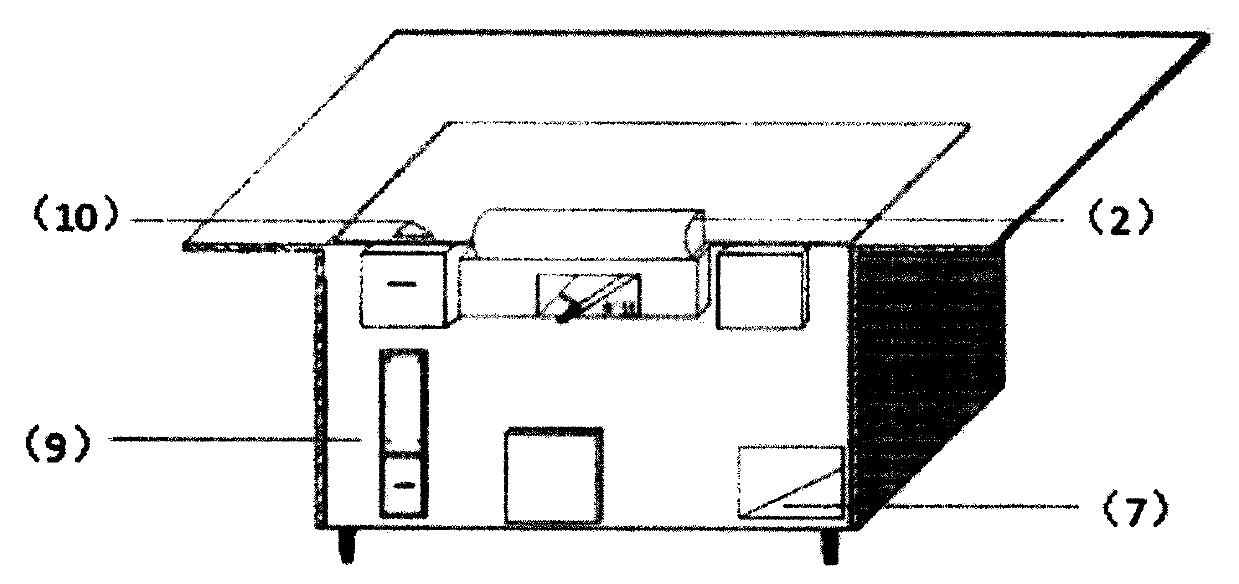 Built-in sterilization and peculiar smell removal system and method for teppanyaki equipment