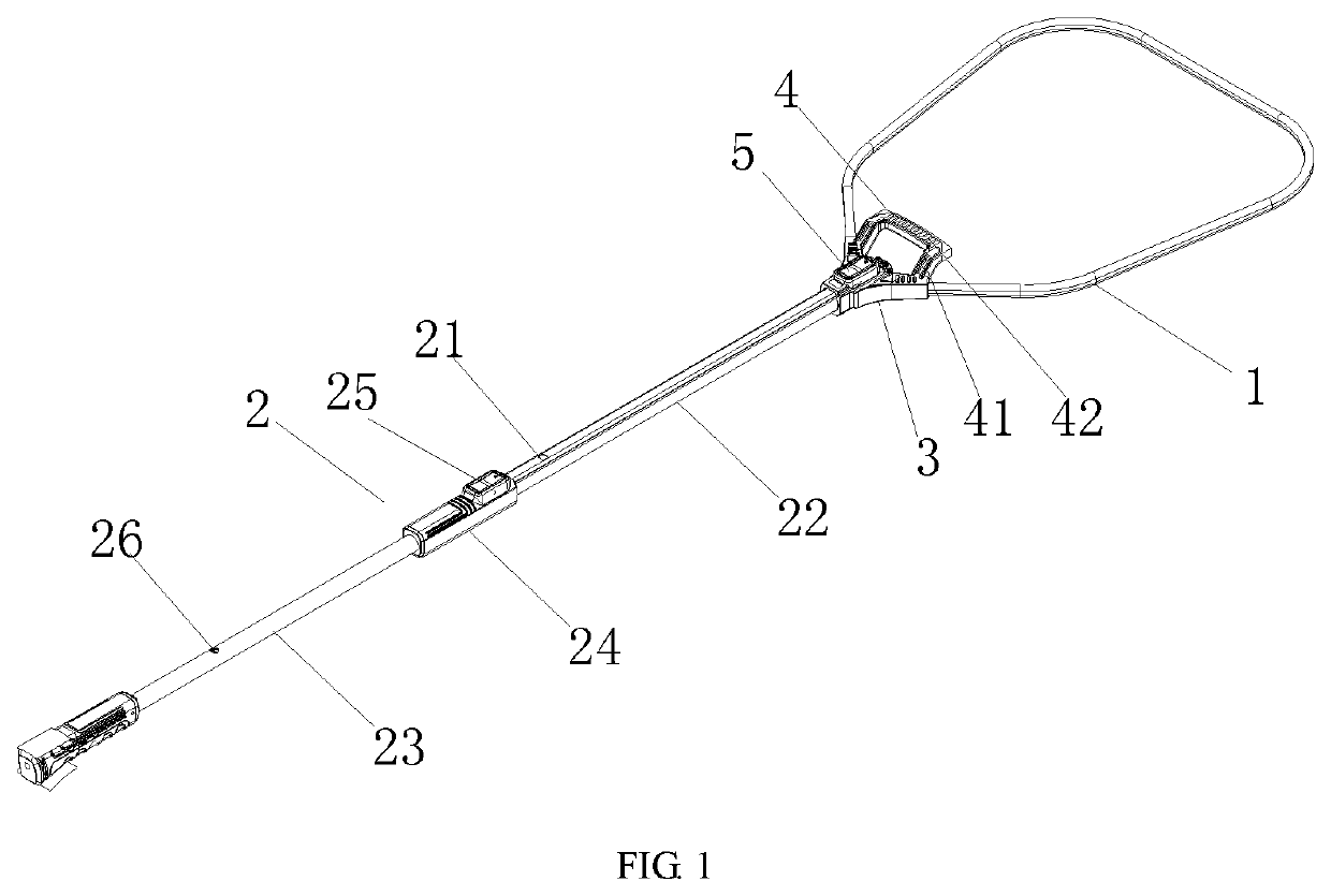 Special-shaped dip net provided with external handle