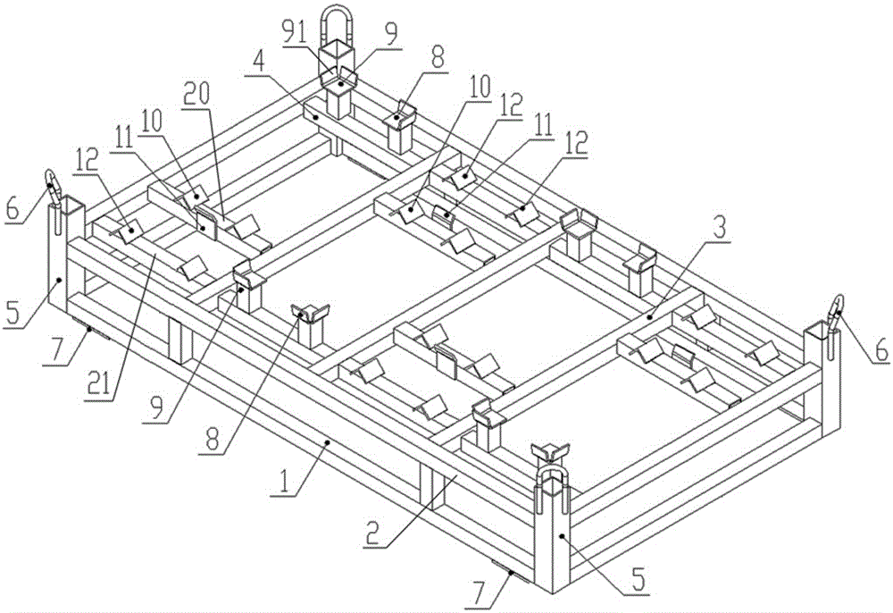 Combined stacking frame for forklift gearbox transport