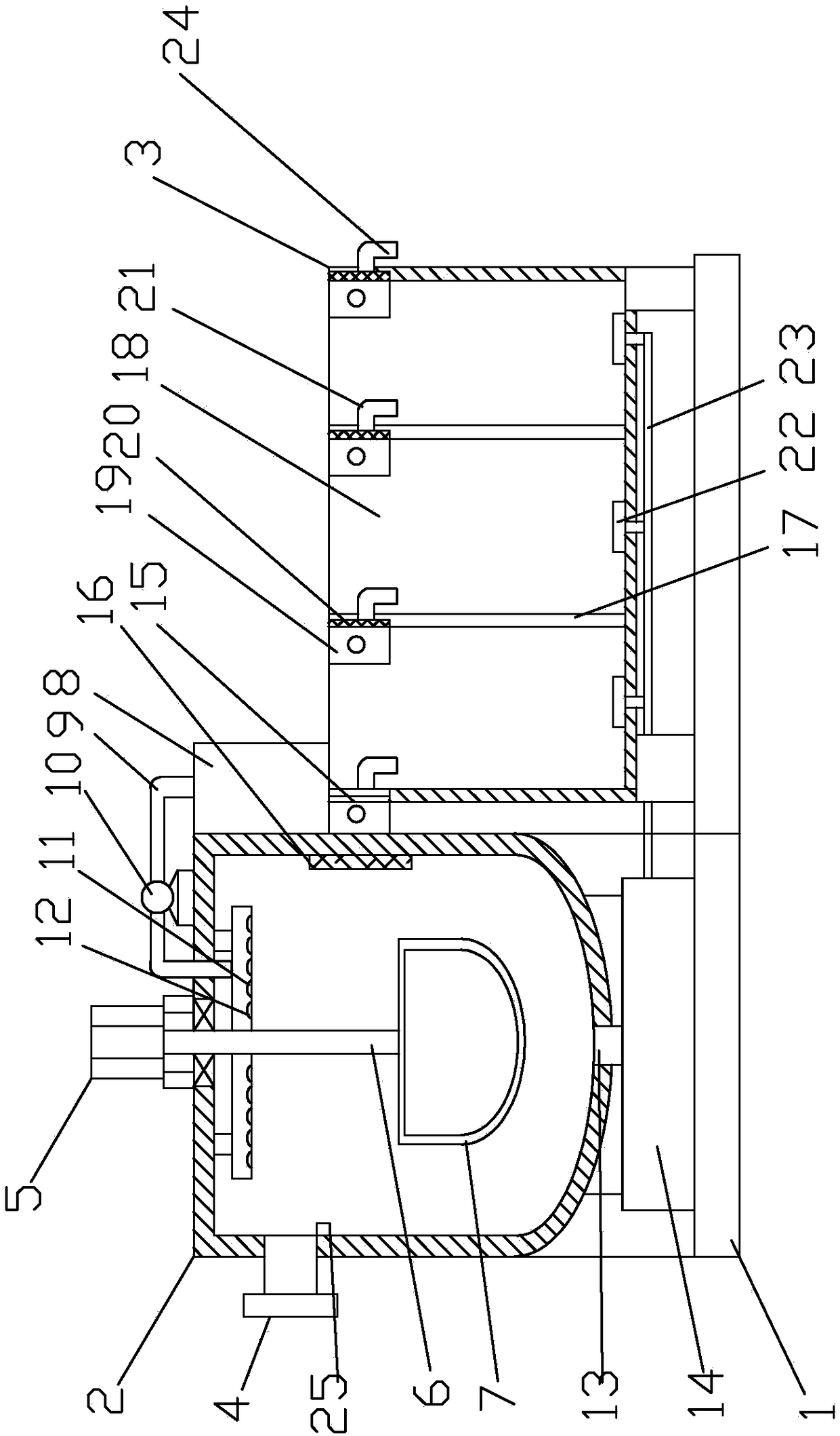 A settling device for domestic sewage