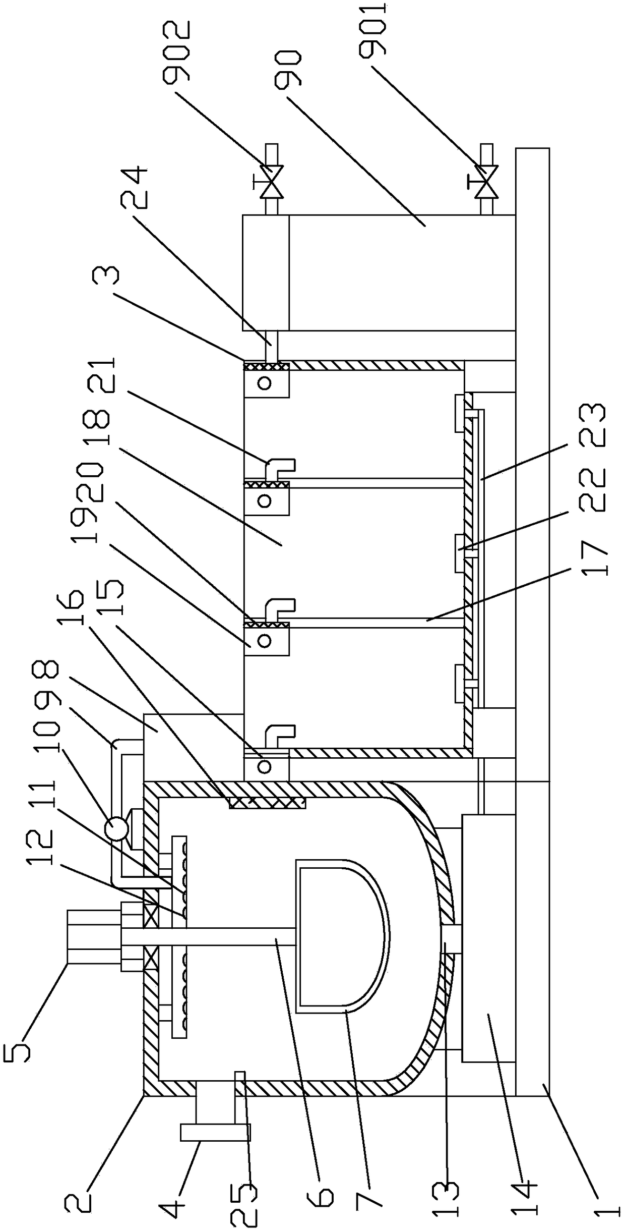 A settling device for domestic sewage