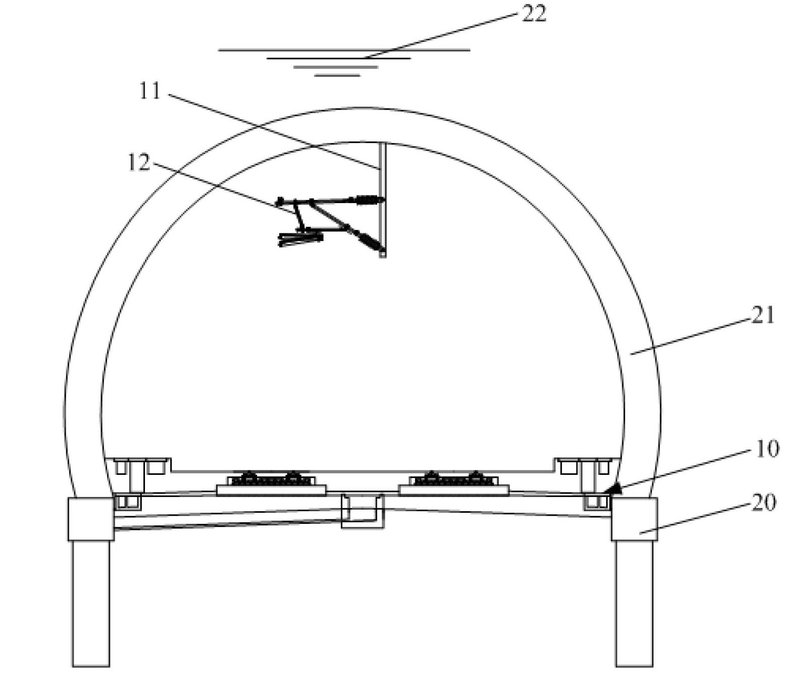 Method for changing existing roadbed to tunnel without interrupting operation of railway