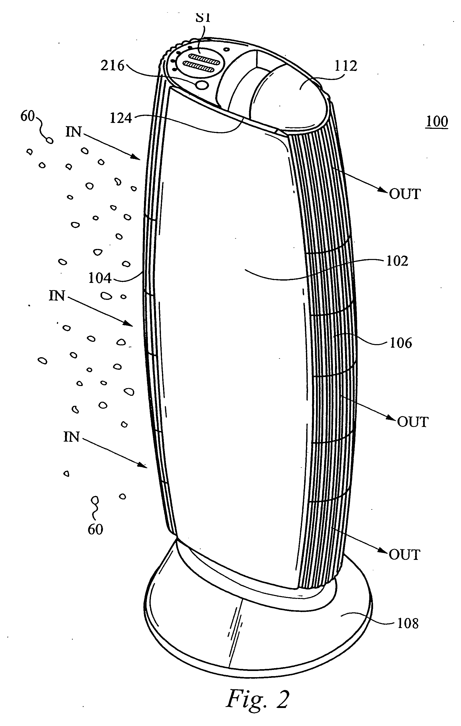 Air conditioner device with variable voltage controlled trailing electrodes