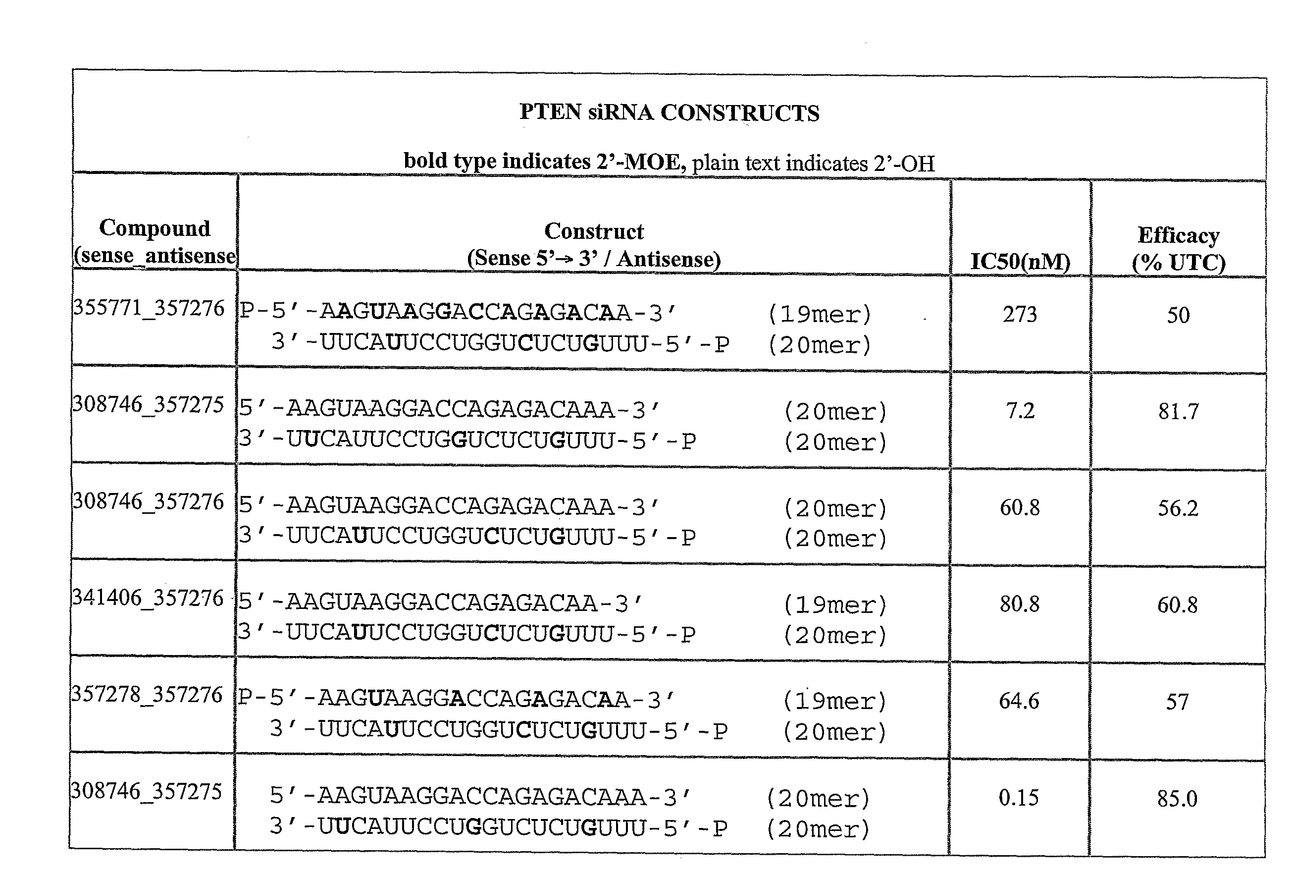 Positionally Modified Sirna Constructs