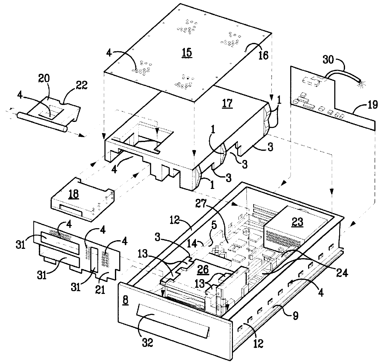 Component housing for integration with furniture