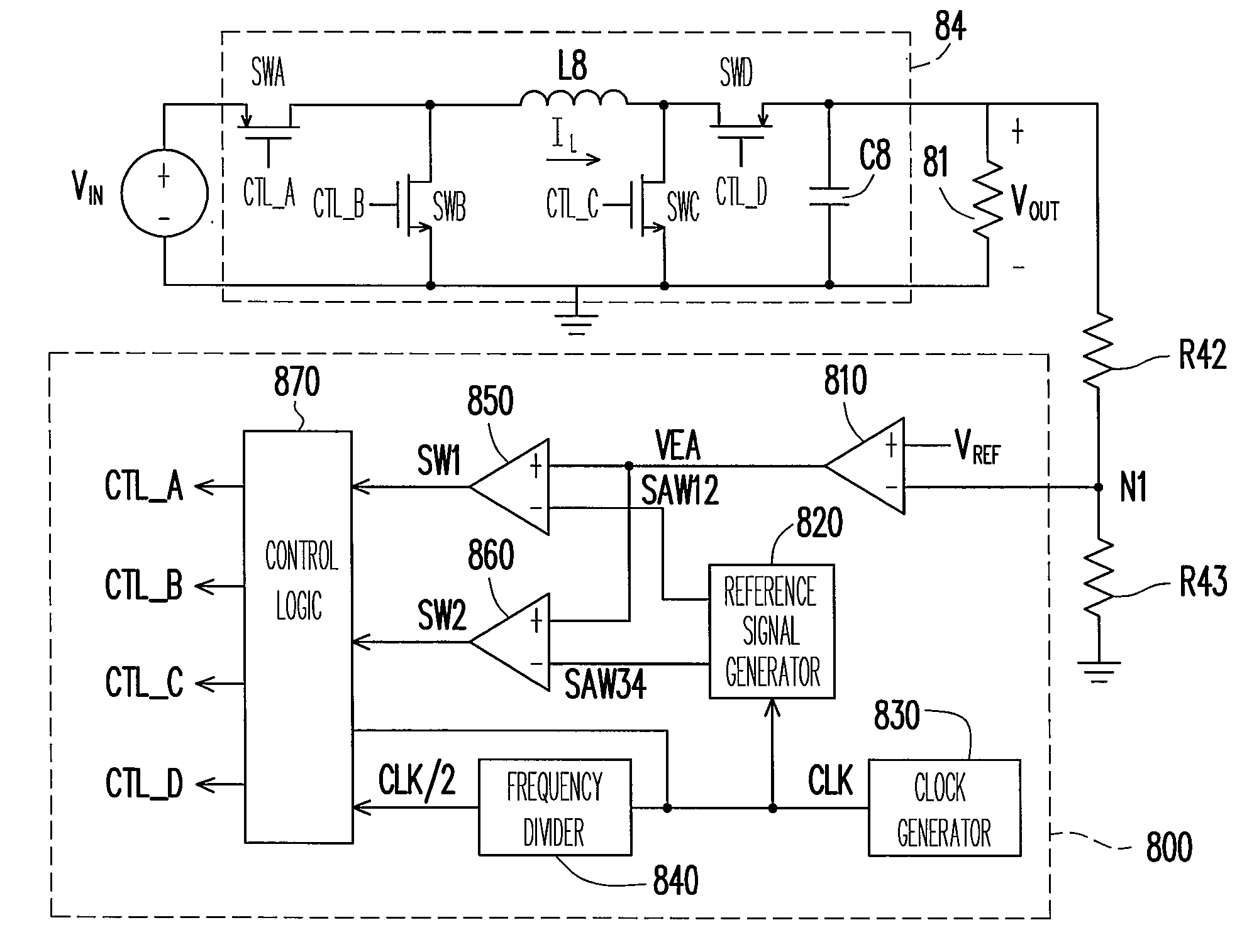 Control circuit and method for maintaining high efficiency in switching regulator