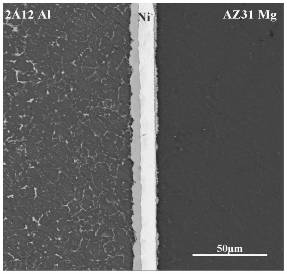 Aluminum-magnesium layered composite material added with middle layer and preparation method of aluminum-magnesium layered composite material