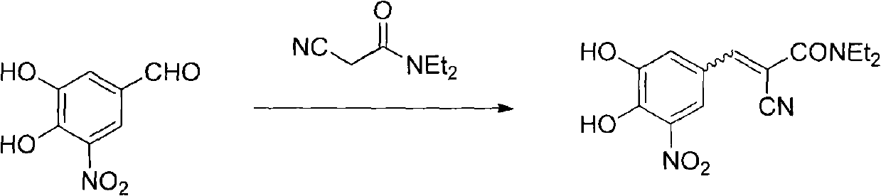 New preparation method of (2E)-2-cyano-3-(3,4-dihydroxy-5-nitrobenzene)-N,N-diethyl-2-acrylamide