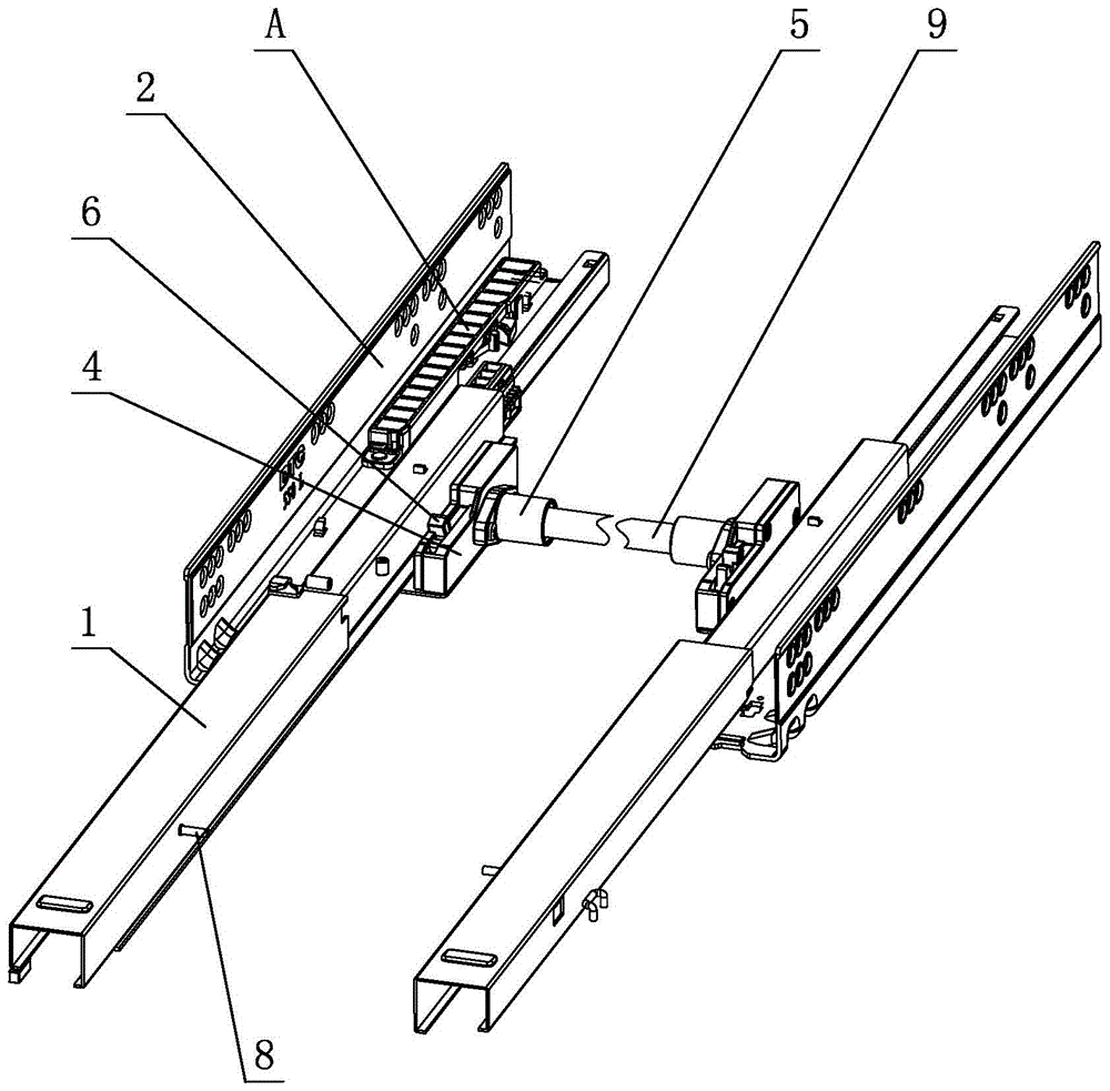 An Auxiliary Stabilizing Mechanism of a Drawer Slide Rail Synchronization Device