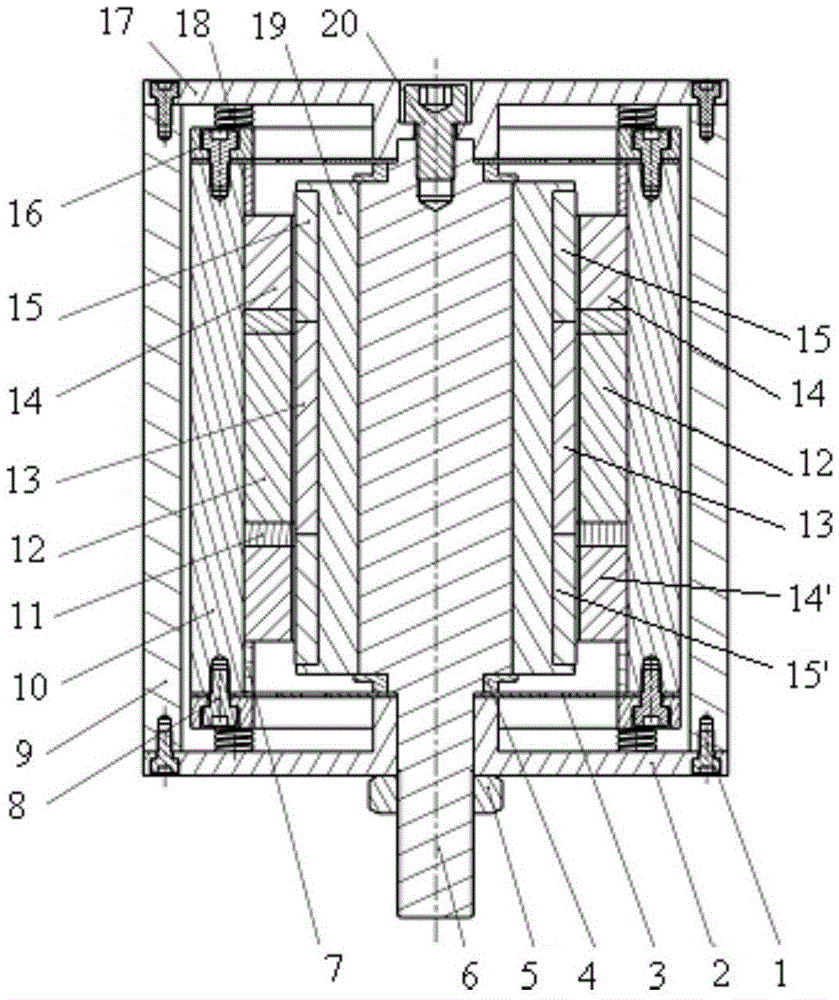 Fixed shaft type dynamic magnetic power-driven actuator